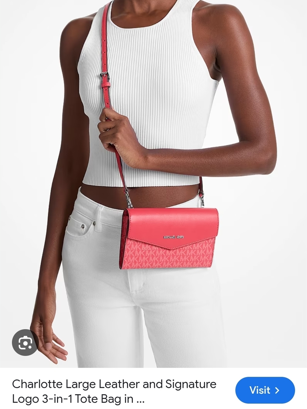 Michael Kors Pink Signature Crossbody Wallet